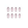 Black French Short Ballet Wearable False Nails with Removable Nail Art Stickers