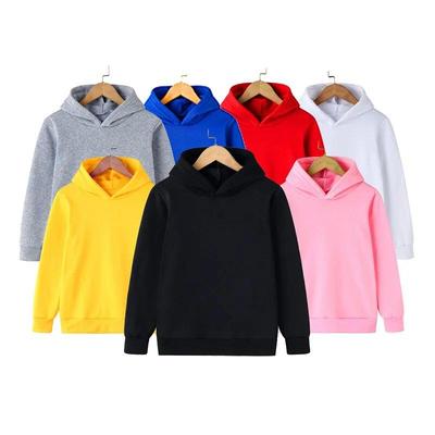 2026 Lente en Herfst Vrijetijds Sportshirt Effen Kleur Mode Kinder Capuchon Sportshirt