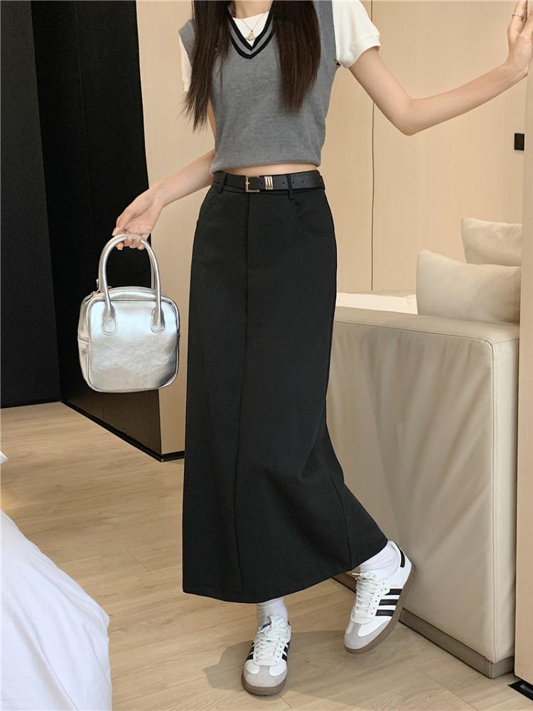 

2024 Summer High-Waisted Slimming Mid-Length A-Line Skirt for Women XL
