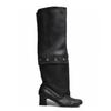 Two-wear removable knee-length boots, new retro thick-heeled rivets, thin tall stacking boots
