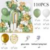 Green Jungle Safari Theme Balloons Garland Sage Green White Gold Confetti Ballon Arch Kit Home Birthday Party Wedding Decoration