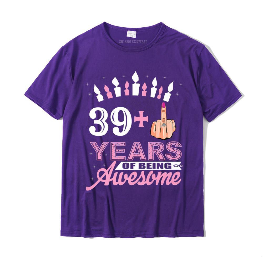 I Am 39 Plus Middle Finger Funny 40th Birthday Candle Gift Premium TShirt Cotton Student T Shirt Autumn Tees Prevalent Custom