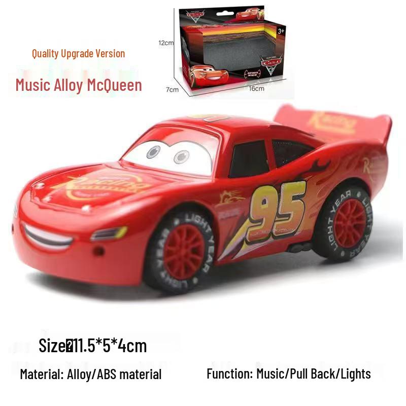 3D Lights & Music Lightning McQueen Pull-Back Alloy Toy Car - Third Generation
