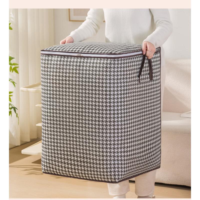 Borsa per Trapunta a Griglia Mille Uccelli Grande Capacità Sacca Antipolvere per Trapunta Borsa Portaoggetti per Vestiti Cesto Portaoggetti Portatile per Imballaggio Trasloco