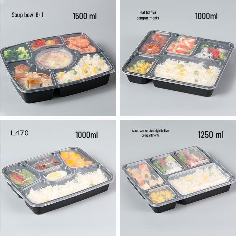 Disposable Square Multi-Compartment Meal Boxes