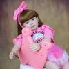 Lovely 60cm Soft Cloth Body Reborn Toddler Doll Cosplay Girl Lifelike Long Hair Princess Imitation Baby Dolls for Kids Play House Toy Surprise Present