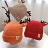 Kids Christmas Cap Cute Elk Ear Baby Beanies Cartoon Antlers Toddler Crochet Bonnet 1-4 Year Children Winter Warm Woolen Knit Hat