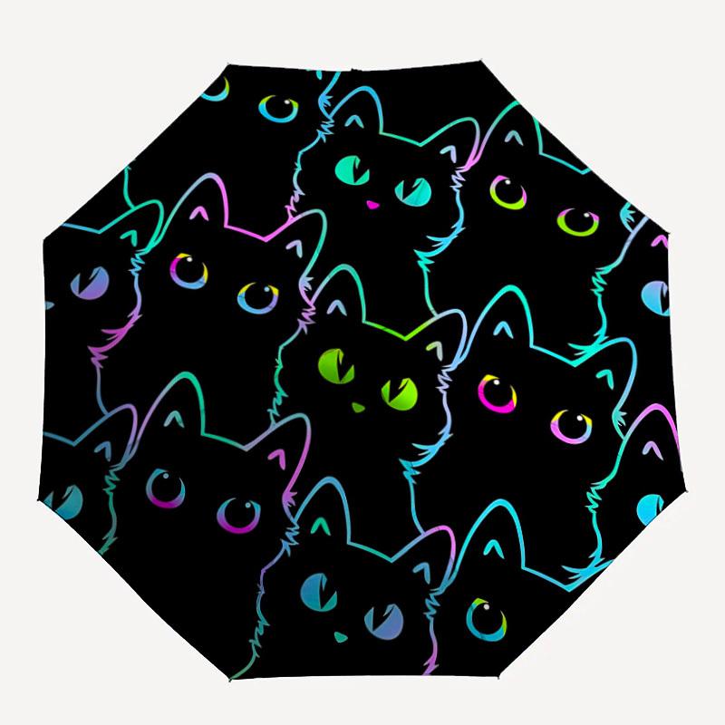 

1pc Cat Eyes Fashionable Automatic Opening/Closing Folding Umbrella with 8 Bones, Windproof Portable, Daily Use105