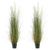 Artificial Grass Plant, 2 Pack 1499mm Faux Reed Flower Grass in Pot, Premium PVC Fake Greenery Shrubs Plant for Indoor Outdoor House Home Garden