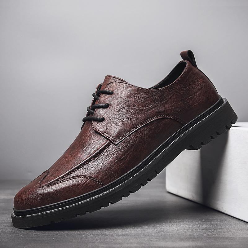 2025 New Fashion Men's Casual Leather Shoes Men's Business Formal Leather Shoes Retro Comfort Casual Men Shoes Zapatillas Hombre