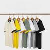Schweres Baumwollkontrast-Herren-T-Shirt Kurzärmelig Spleiß Herren-T-Shirt Jugend Unterhemden Oberteile T-Shirts Hemd