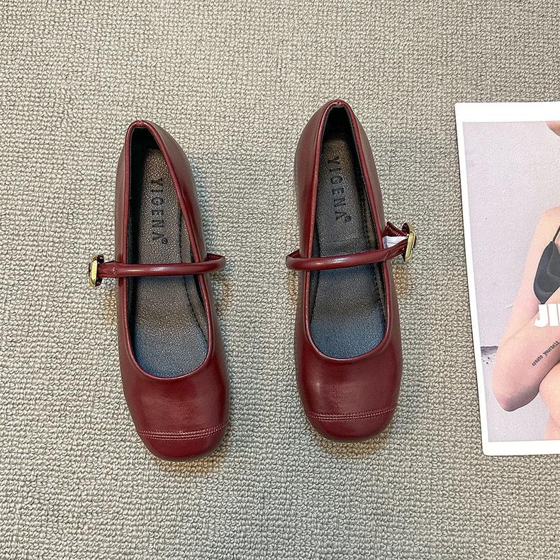 Fashion Footwear Ballet Flats Women Dance Shoes for Spring Buckle Strap Shallow Female Square Toe Ladies Lolita Shoes 2026