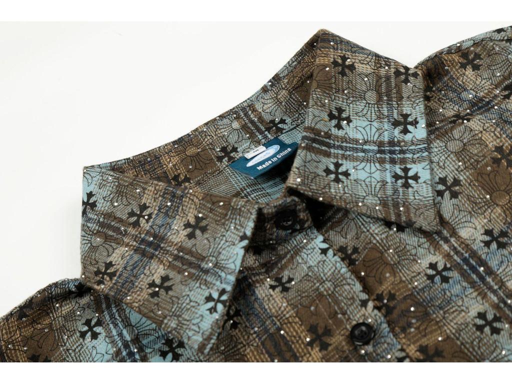 Trendy Retro Plaid Long Sleeve Distressed Shirt - Loose Fit Casual Outerwear for Couples