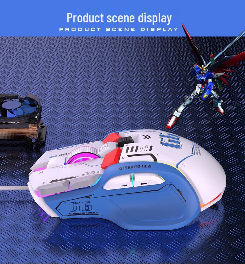 G6 Wired Mechanical Gaming Mouse with RGB Lighting and Macro Programming