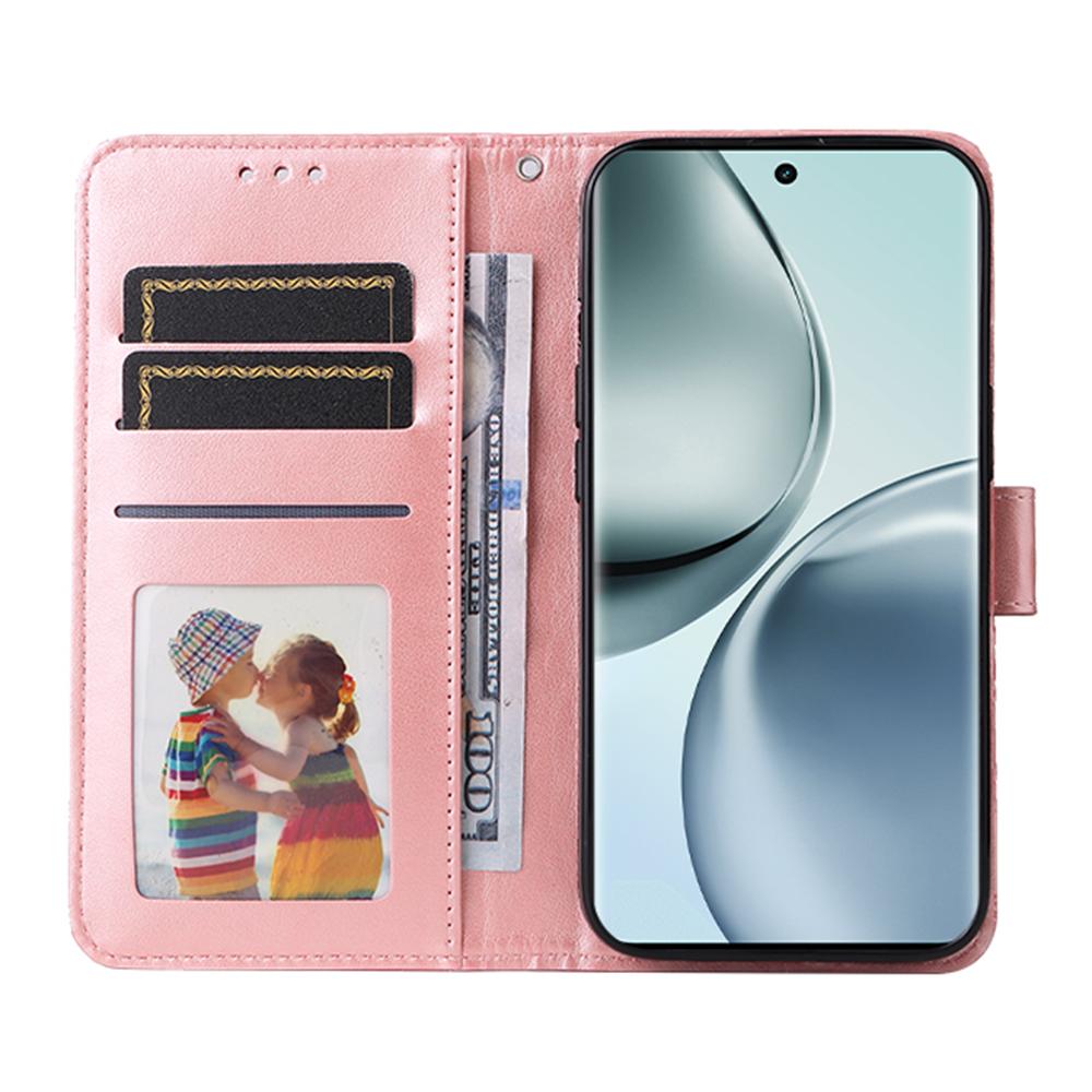 

For Realme 14 Pro 5G Case Sunflower Imprint Leather Wallet Phone Cover Red