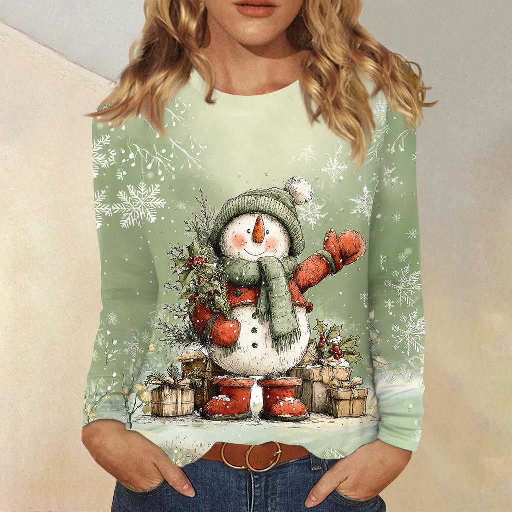 Košile s dlouhým rukávem pro ženy Roztomilý potisk Grafika Trička Halenky Běžné Velikosti Zásadní topy Pulovr