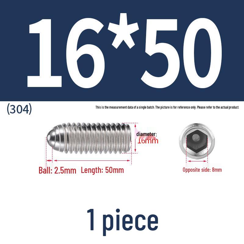 Stainless Steel Ball Plunger Set: M2.5-M16 Ball Screw Positioning Spring Plunger