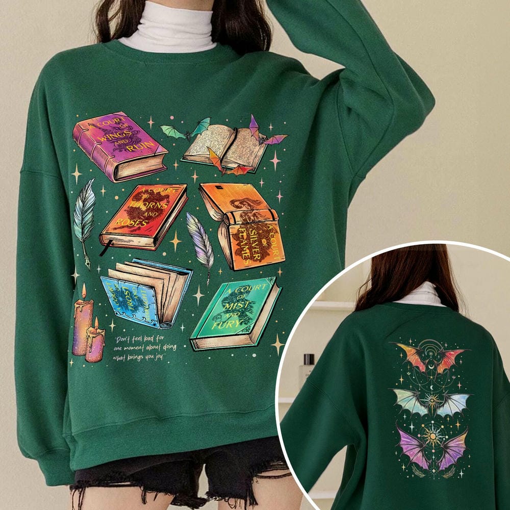 ACOTAR Series Double-sided Sweatshirt Bat Ladies Velaris Book Lovers Women's Long-sleeved Sweatshirt Y2K Streetwear