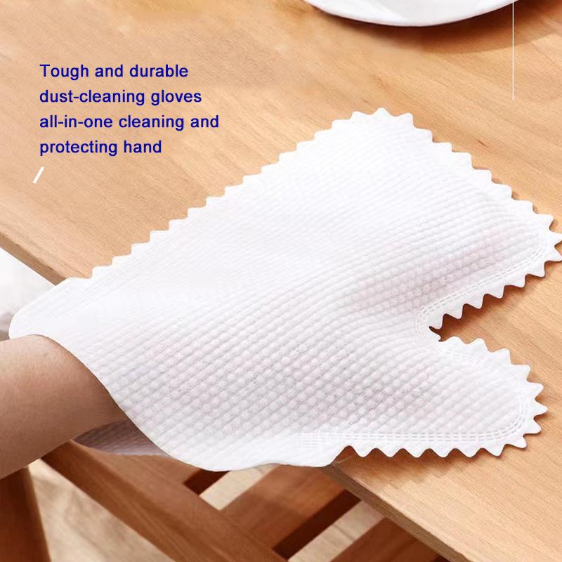 Tragbare Einweg-Reinigungshandschuhe reinigen den Staub in den Lücken im Haus, was bequem, schnell und effektiv ist