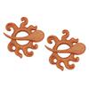 2pcs Multifunctional Wooden Brooch Pin Handmade Brown Animal Brooch Pin  For Sweaters