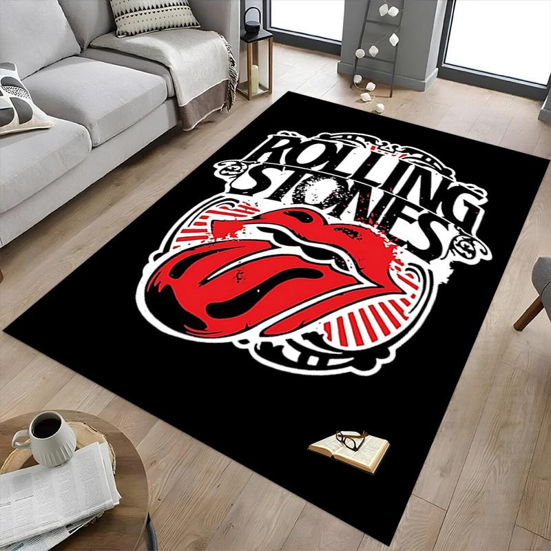 1pc ROLLING STONES Carpet Anti Slip Polyester Floor Mat for office.Bedroom