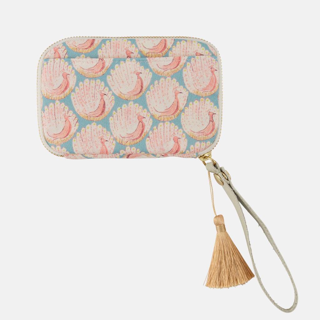 Hobonichi Liberty Fabrics Peacocks Grantham Hall Drawer Pouch Cotton Polyester Portable Storage