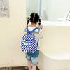 Trendy Children's Backpack For Fall With Stylish Printed Checkered Design And Lightweight Nylon Fabric