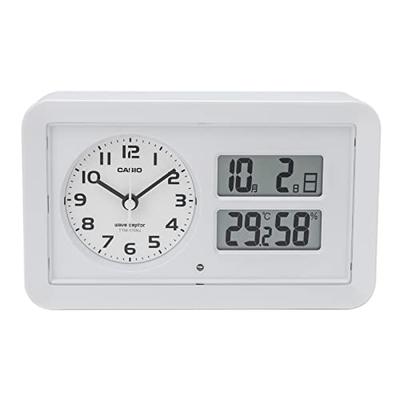 TTM-170NJ-7JF Radio-Controlled Alarm Clock, White, Analog, Snooze Function, Light, Automatic On/Off