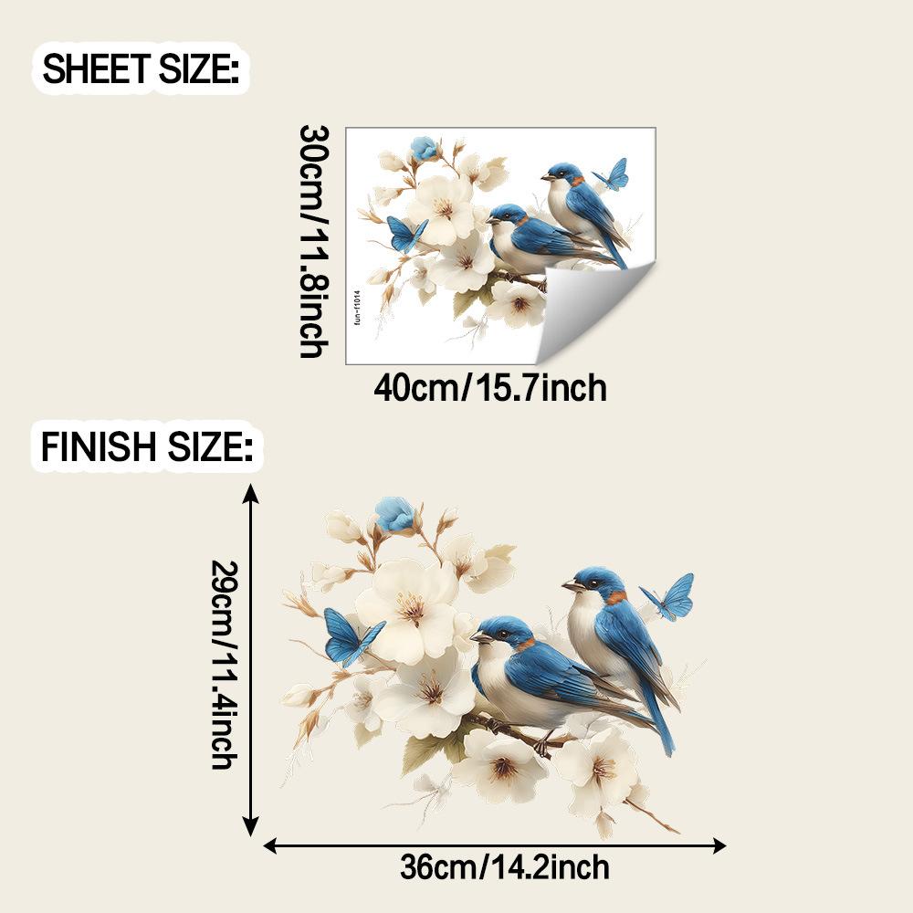 

Свежая синяя птица, ветка для присаживания, ванная комната, гостиная, наклейки для украшения фоновой стены