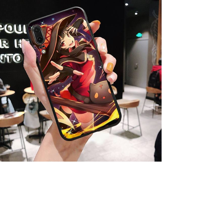 Japan Anime Konosuba Megumin Telefonkasten für Huawei P30 plus P8 lite P9 lite Zurück Coque für Psmart P20 pro P10 lite