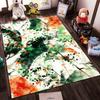 Abstract Art Style Carpet with Green, Orange, and White Modern Design Suitable for use as an anti-slip for living room bedroom sofas