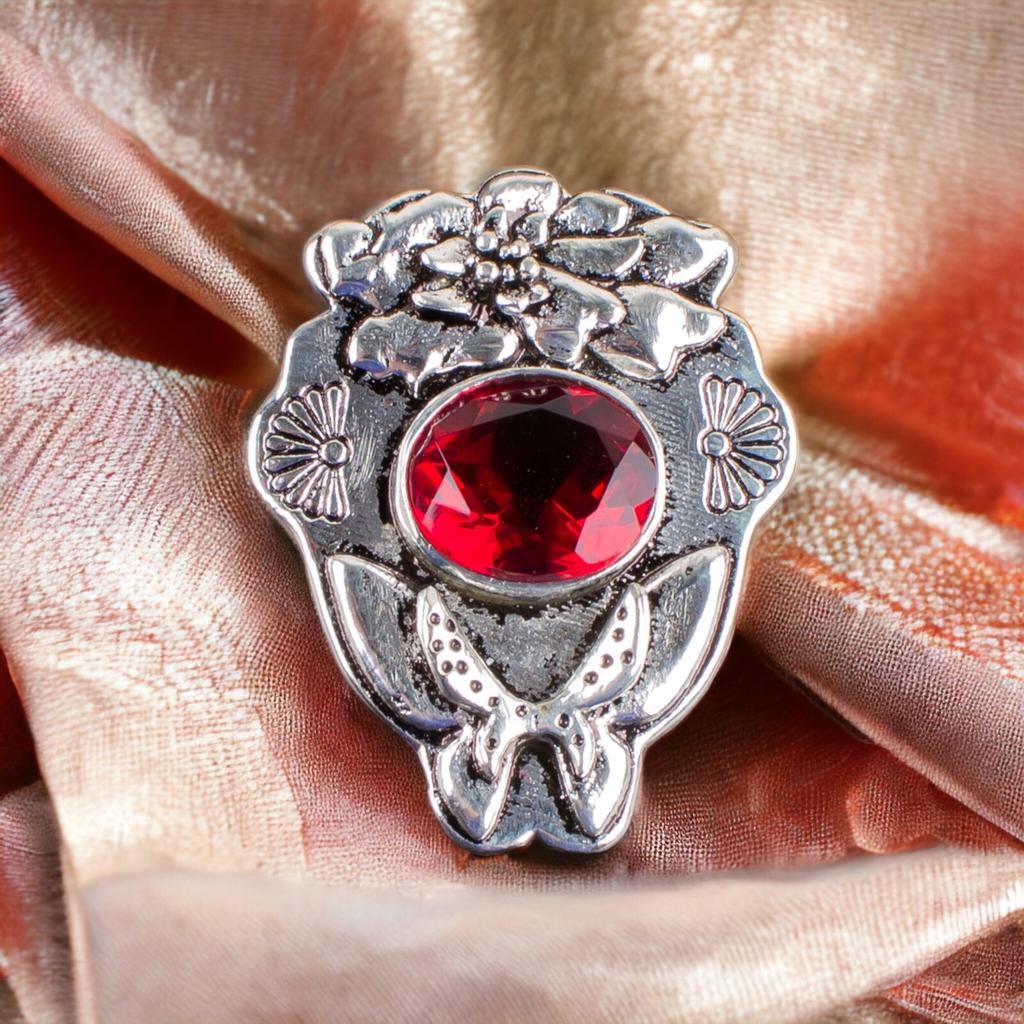 925 Solid Silver Semi Precious Gemstone Oxidised Designer Jewelry Pendant 1.37" CP-6