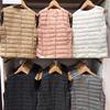 White Duck Down New Light and Thin Japanese Down Jacket Women's Short Down Vest Warm Vest Round Neck V-neck Vest