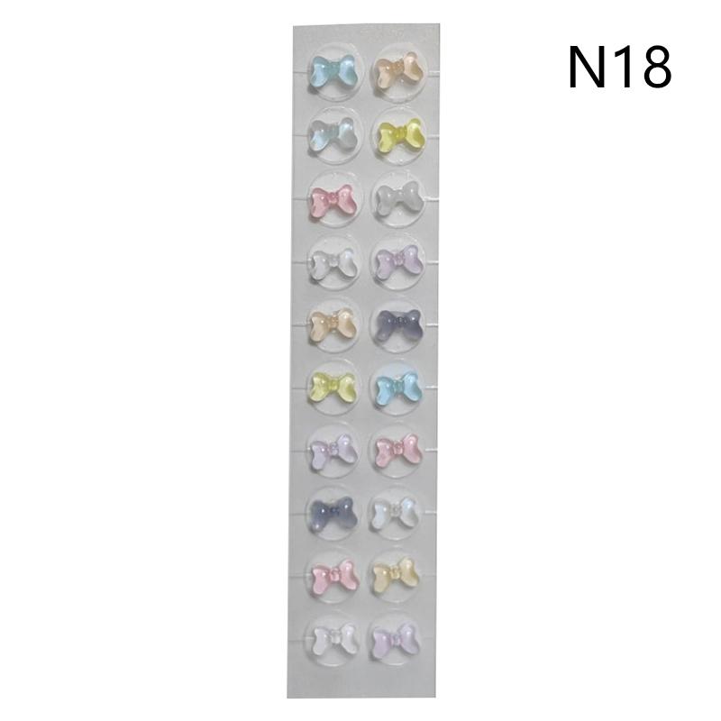 20 Patches Heart Butterfly Bow  Ear Point Stickers Ear Pressure Stick Acupuncture Magnetic Beads Auricular Ear Sticker