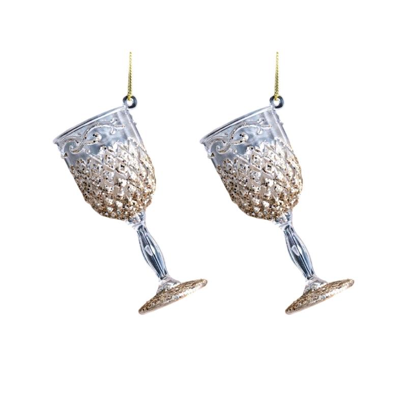 Recyclable Acrylic Holiday Ornament With Golden Glitter Christmas Tree Reindeer Butterfly Wall Hanging