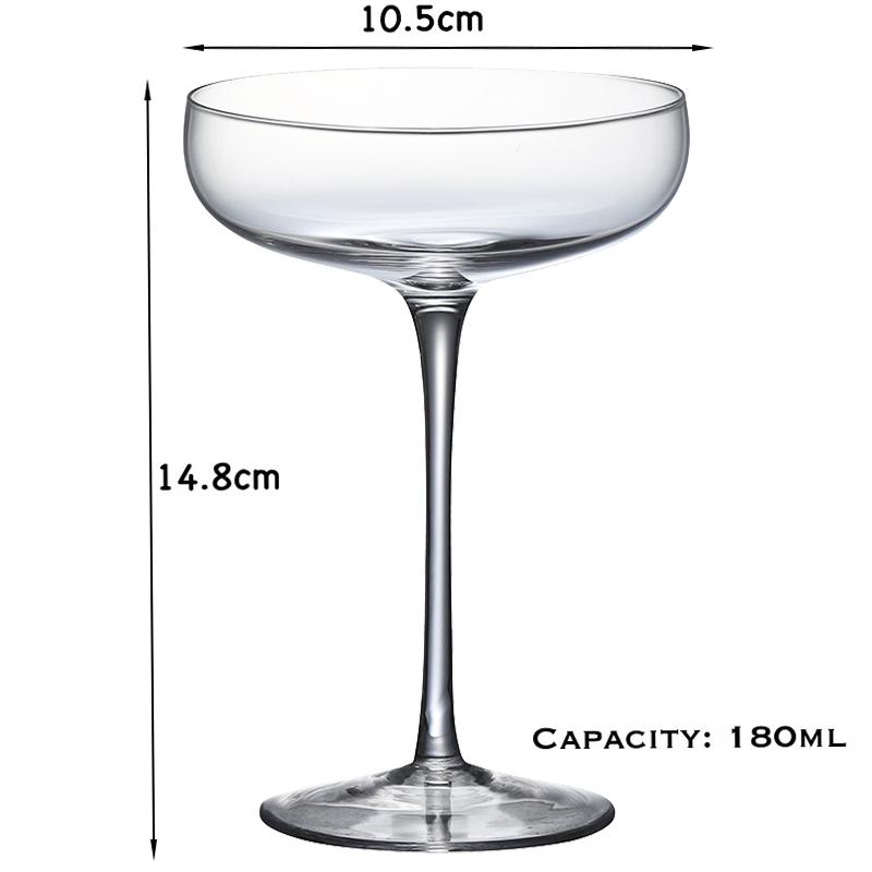 2PCS 185ML Coupe Cocktail Glass Martini Glass Crystal Set of 2