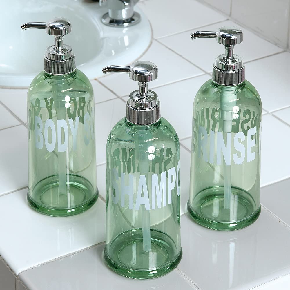 Senko Mobilia Soap Bottle Dispenser for X Product 55528 Shampoo, Diameter Approx. 8.6cm Height Approx. 23.5cm, Capacity Approx. 500ml, Green,