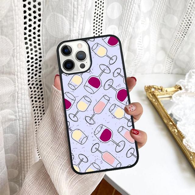 Rotwein Glas Handyhülle Für Samsung Galaxy S10 S22 S23 S24 Note 10 20 Lite S20 Plus S21 Ultra Rückseite