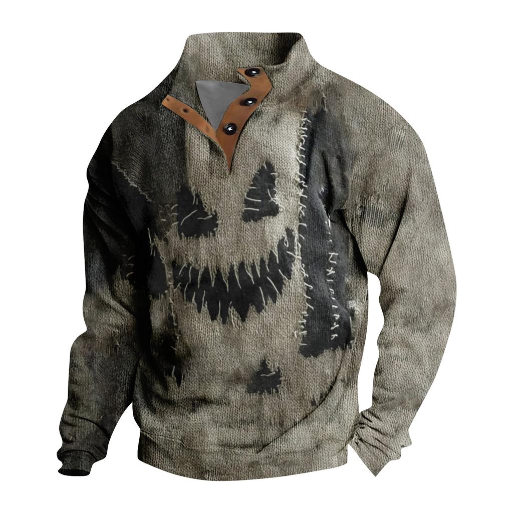 Hanorac fără glugă cu imprimeu de Crăciun, ocazional, pentru bărbați