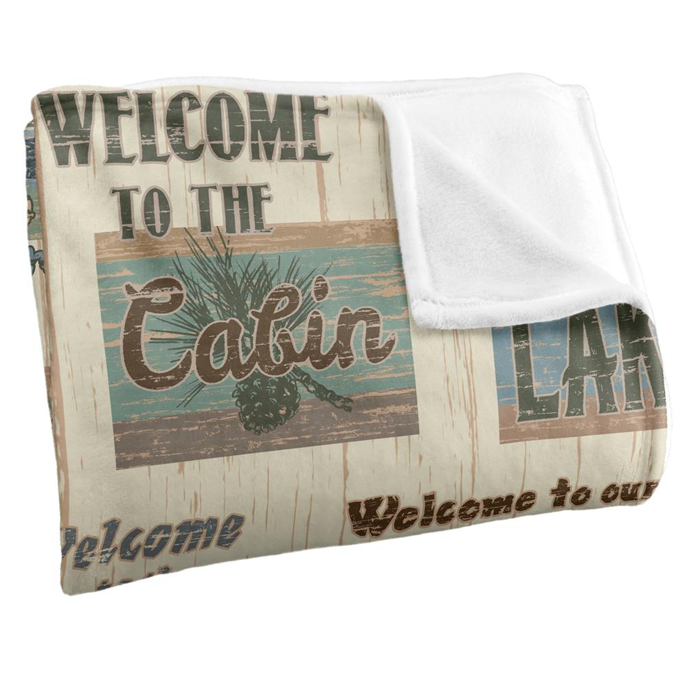 JQ Licensing Jl-Jp Welcome To The Cabin Lake Signs Silky Supersoft Blanket