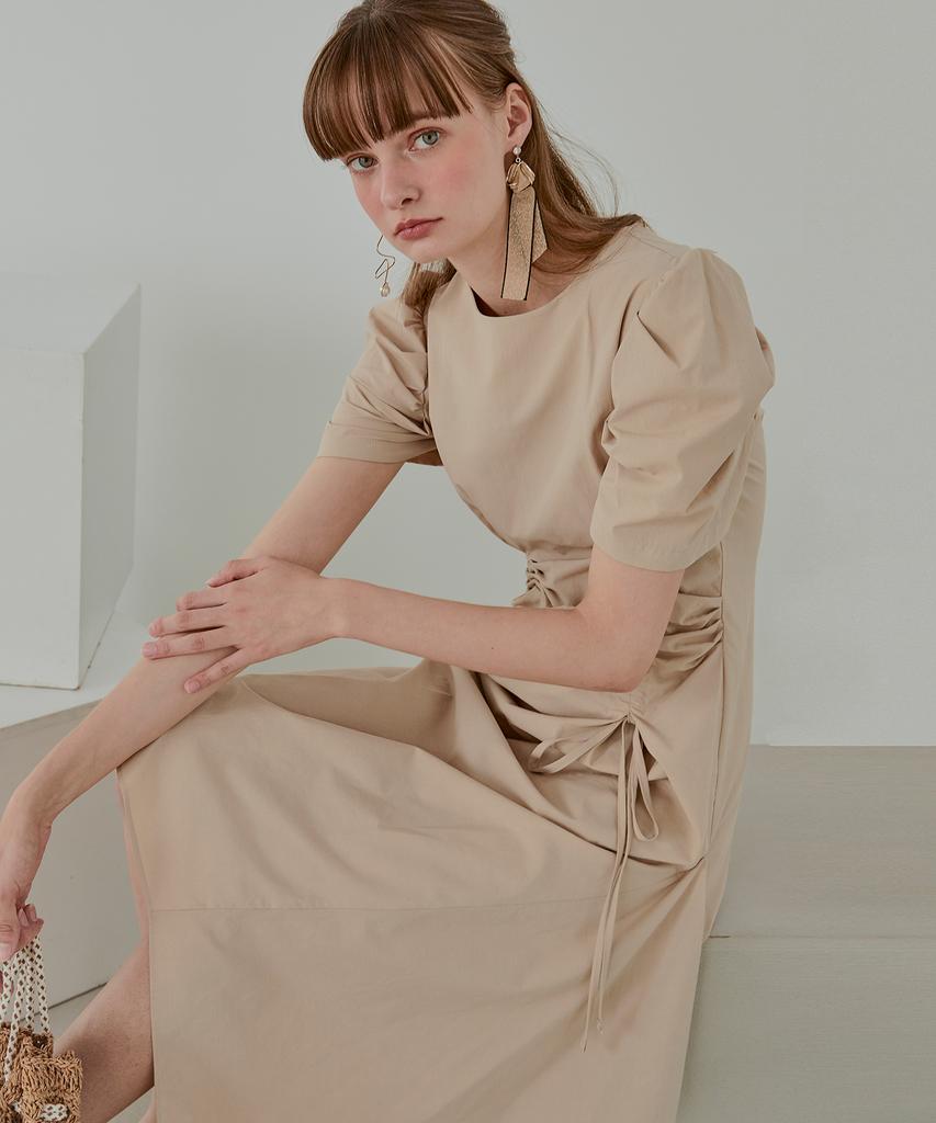 ETMON Pintuck String Dress, Beige