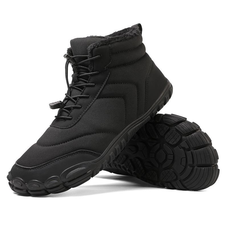 Winter cotton shoes medium tube snow boots men's hiking shoes hiking non-slip waterproof bread shoes velvet warm shoes