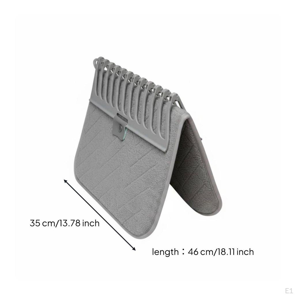 Foldable Dish Drain Mat SpaceSaving Detachable Rack NonSlip Kitchen Accessory