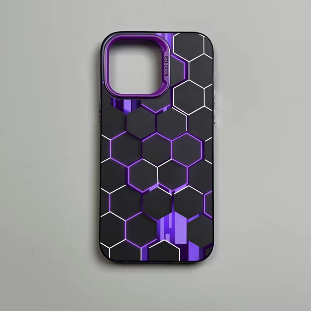 Honeycomb pattern phone case suitable for iPhone 17 16 15 14 13 12 11 Pro/Max/Plus anti drop and shockproof back cover