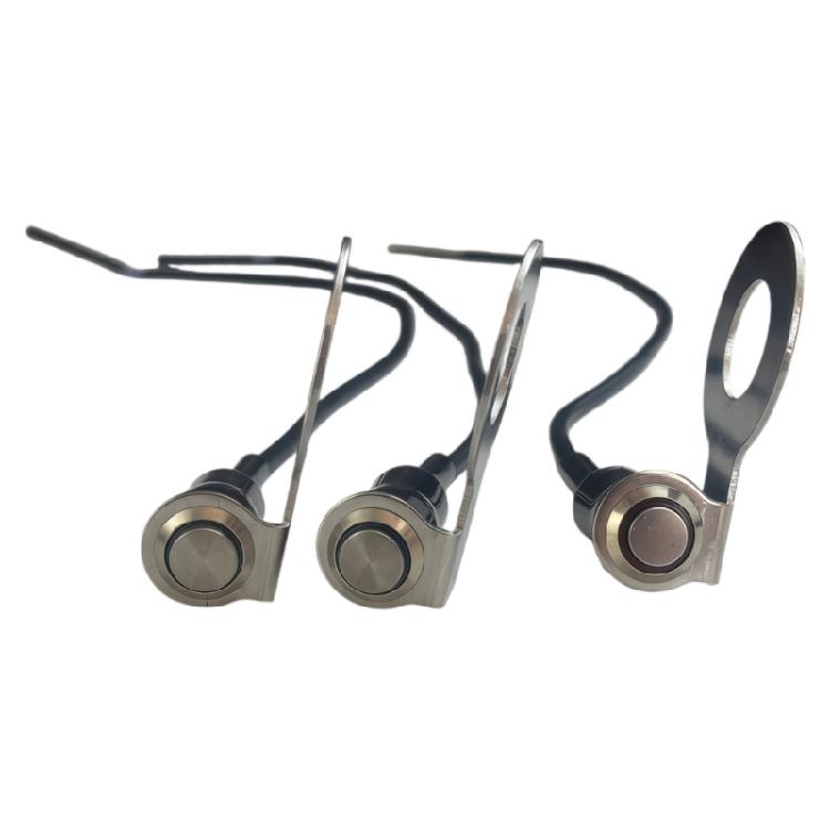Motorcycle Auxiliary Light Push Button 12V 24V 10A Metal Power Button with Stainless Steel Bracket for Wiring Tasks