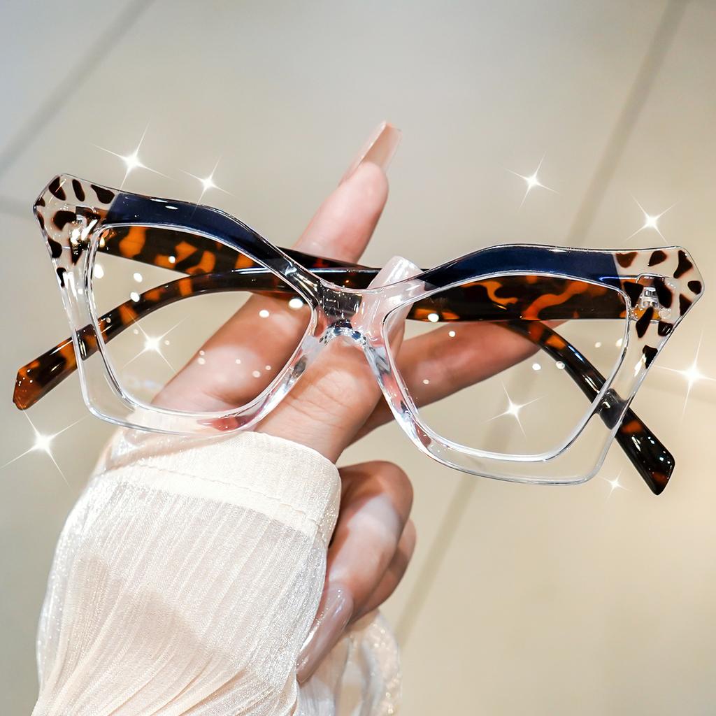 Cat Eye Reading Glasses Retro Floral Fashion Presbyopic Glasses Color Block Readers for Women Men +1.0 To +4.0