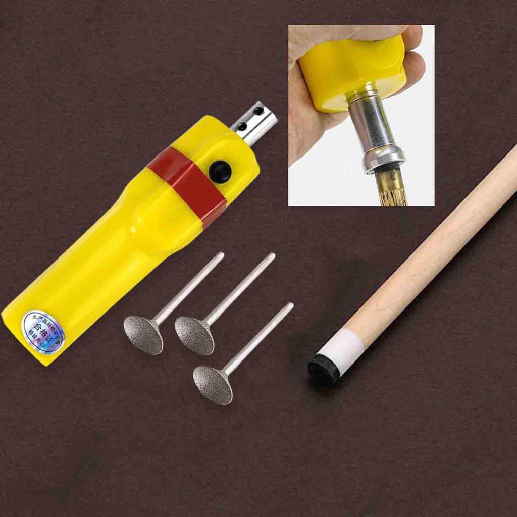 Elektrischer Billardqueue Automatisches Zubehör Reparaturwerkzeug , Gelber Polierer Tragbar