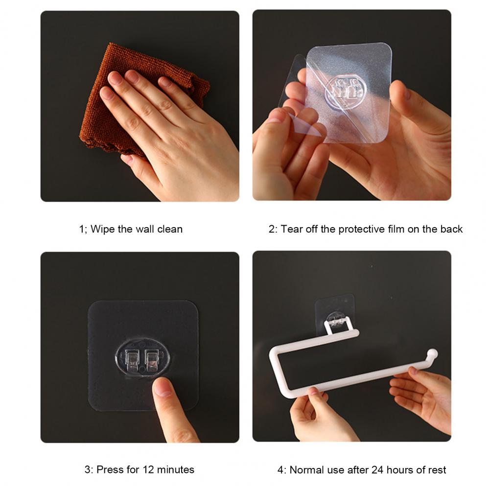 Kitchen Paper Roll Holder Towel Hanger Rack Wall Mounted Self Adhesive Paper Towel Hanger Kitchen Bathroom Supplies
