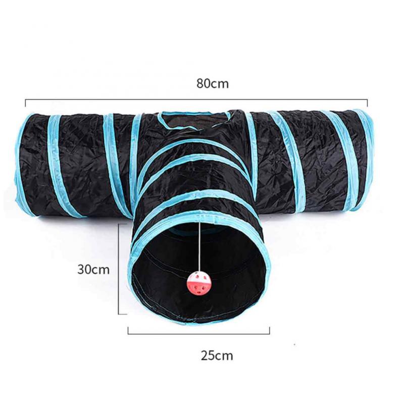 Collapsible Cat Tunnel for Indoor Use, Portable Design for Easy Transport, Keep Your Pet Active with Multi-Tunnel Play System, Interactive Fun