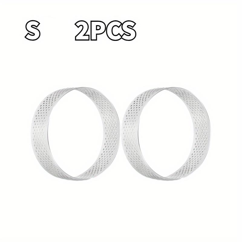 Non-Stick Perforated Tart Ring Set Stainless Steel Mousse Cake Mold Baking Tools for Dessert Decoration Kitchen Accessories